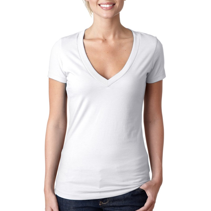 Buy Next Level Apparel 6640 Ladies CVC Deep V-Neck T-Shirt | ApparelChoice.ca
