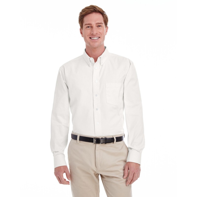 Buy Harriton M581T Men's Tall Foundation 100% Cotton Long-Sleeve Twill Shirt with Teflon | ApparelChoice.ca