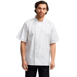 Buy Artisan Collection by Reprime RP664 Unisex Studded Front Short-Sleeve Chef's Jacket | ApparelChoice.ca