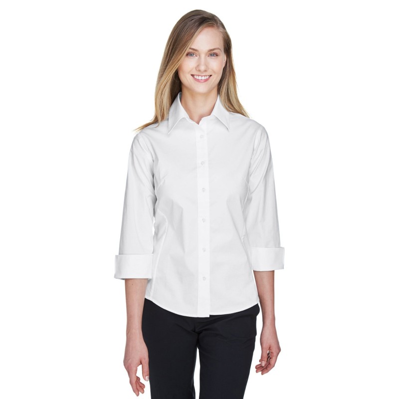 Buy Devon & Jones DP625W Ladies Perfect Fit 3/4-Sleeve Stretch Poplin Blouse | ApparelChoice.ca