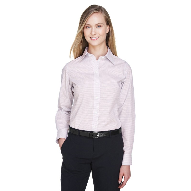 Buy Devon & Jones DG510W Ladies Crown Collection Micro Tattersall Woven Shirt | ApparelChoice.ca