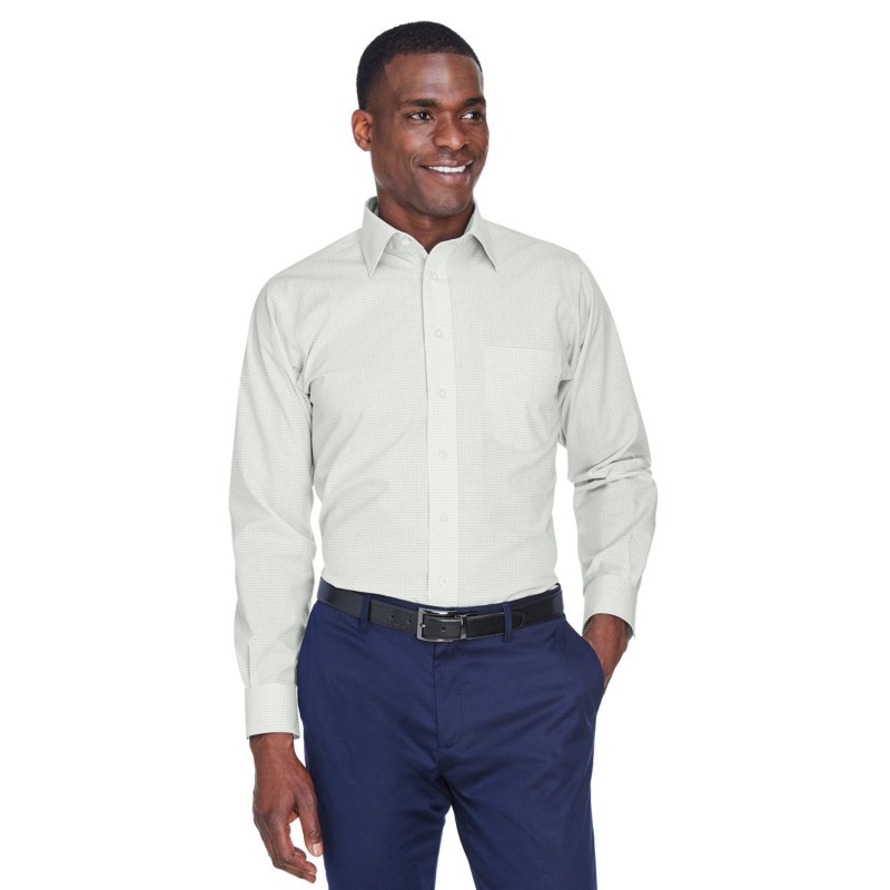 Buy Devon & Jones DG510 Men's Crown Collection Micro Tattersall Woven Shirt | ApparelChoice.ca