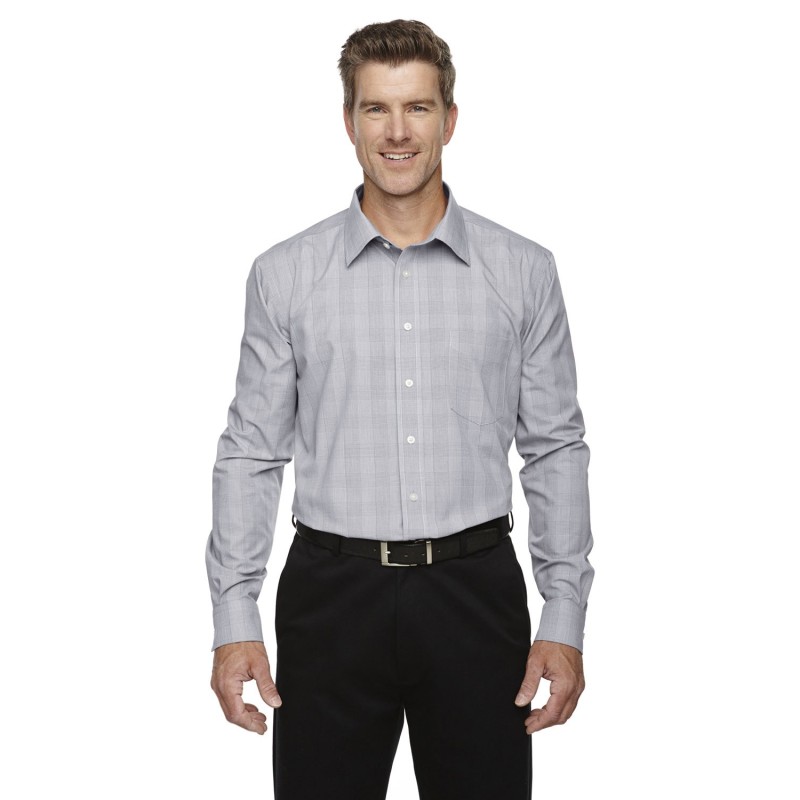 Buy Devon & Jones DG520 Men's Crown Collection Glen Plaid Woven Shirt | ApparelChoice.ca