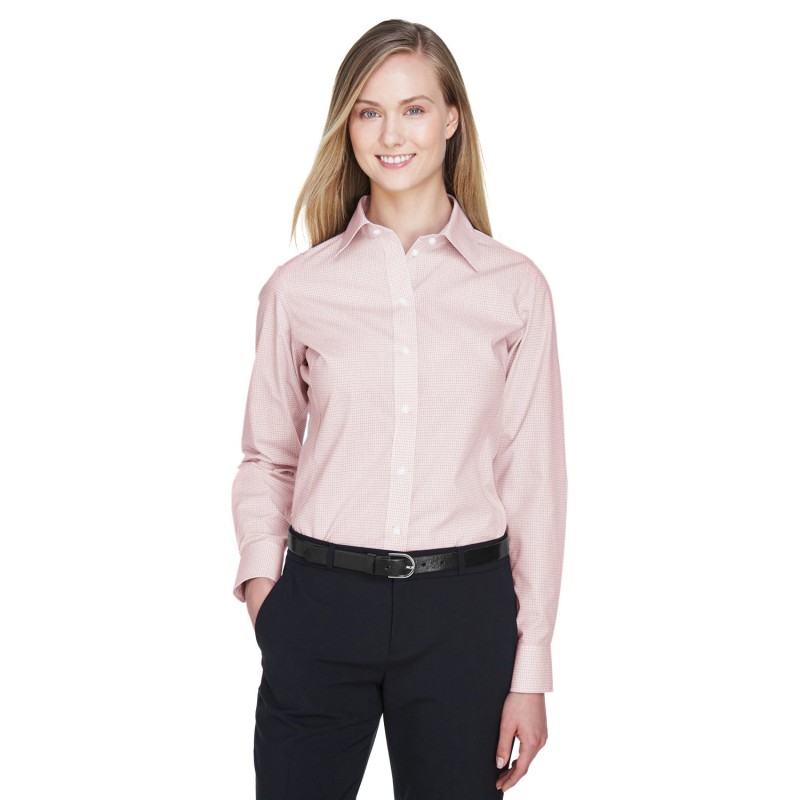 Buy Devon & Jones DG510W Ladies Crown Collection Micro Tattersall Woven Shirt | ApparelChoice.ca