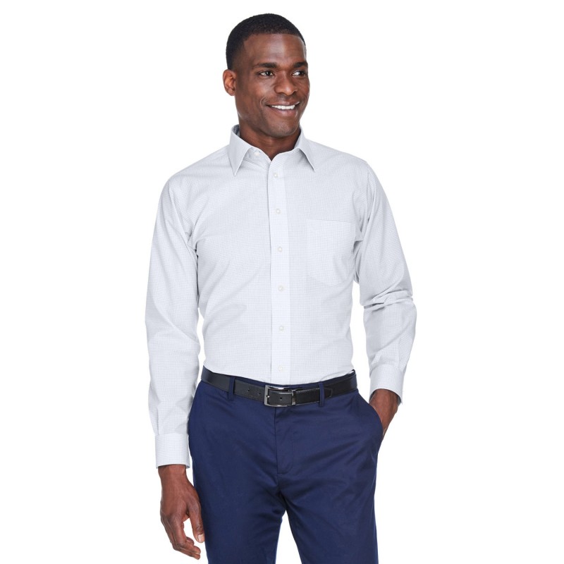 Buy Devon & Jones DG510 Men's Crown Collection Micro Tattersall Woven Shirt | ApparelChoice.ca