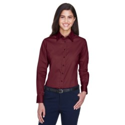 Buy Harriton M500W Ladies Easy Blend Long-Sleeve Twill Shirt with Stain-Release | ApparelChoice.ca