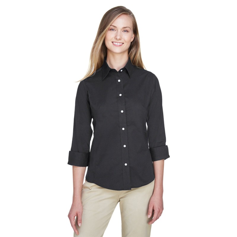 Buy Devon & Jones DP625W Ladies Perfect Fit 3/4-Sleeve Stretch Poplin Blouse | ApparelChoice.ca