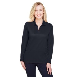 Buy Devon & Jones DG20LW CrownLux Performance Ladies Plaited Long Sleeve Polo | ApparelChoice.ca