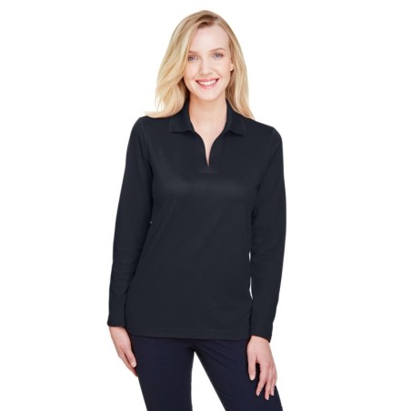 Buy Devon & Jones DG20LW CrownLux Performance Ladies Plaited Long Sleeve Polo | ApparelChoice.ca
