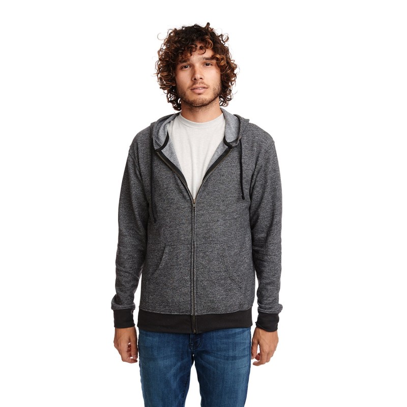 Buy Next Level Apparel 9600 Adult Pacifica Denim Fleece Full-Zip Hooded Sweatshirt | ApparelChoice.ca