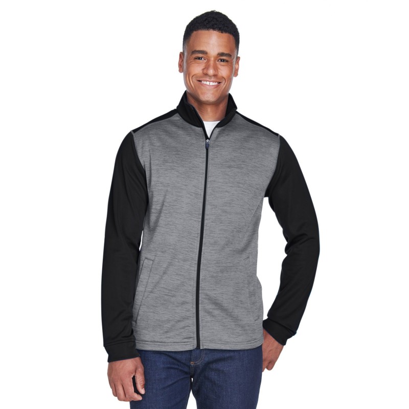 Buy Devon & Jones DG796 Men's Newbury Colorblock Melange Fleece Full-Zip | ApparelChoice.ca